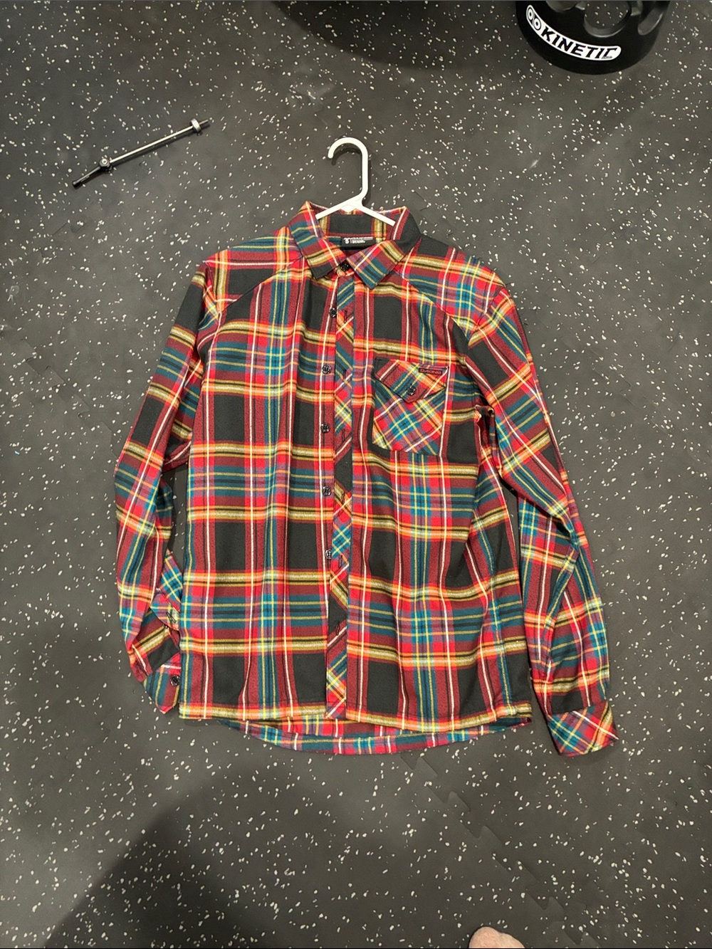 Dakine Black Red Yellow Plaid Button-Down Shirt